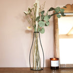 Large Black Metal Wire Outline Vase