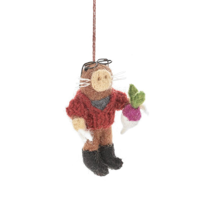 Arthur the Mole 
Handmade Felt Hanging Decoration