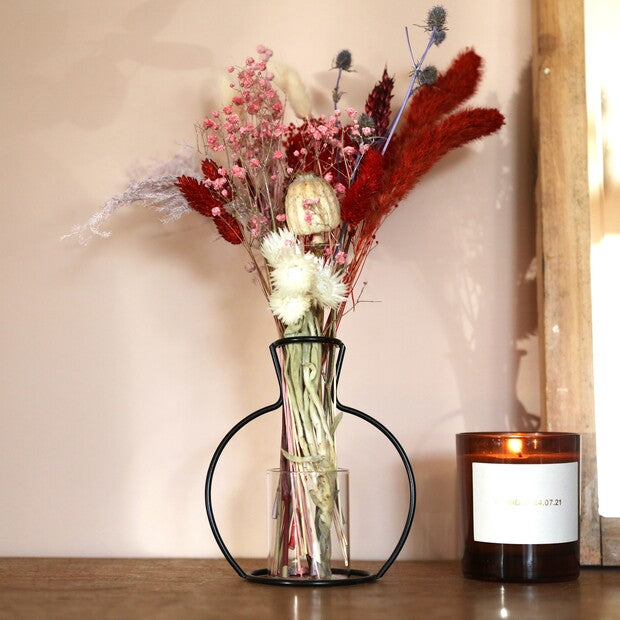 Small Black Metal Wire Outline Vase