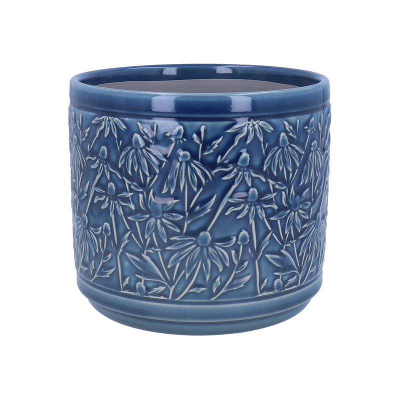 Navy Rudbeckia Ceramic Pot Cover