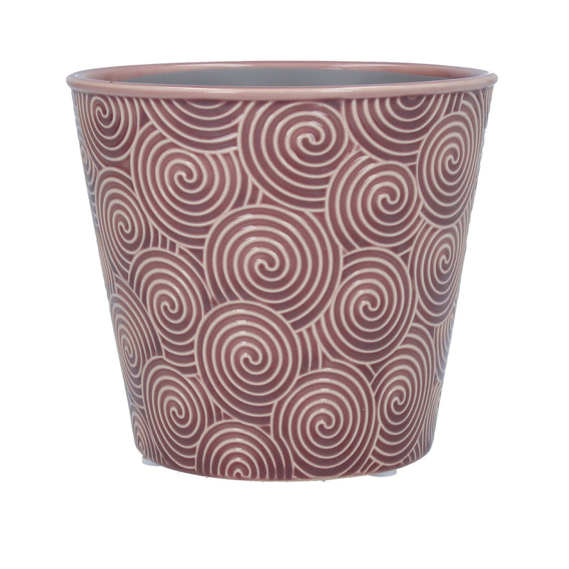 Mauve Spiral Ceramic Pot Cover