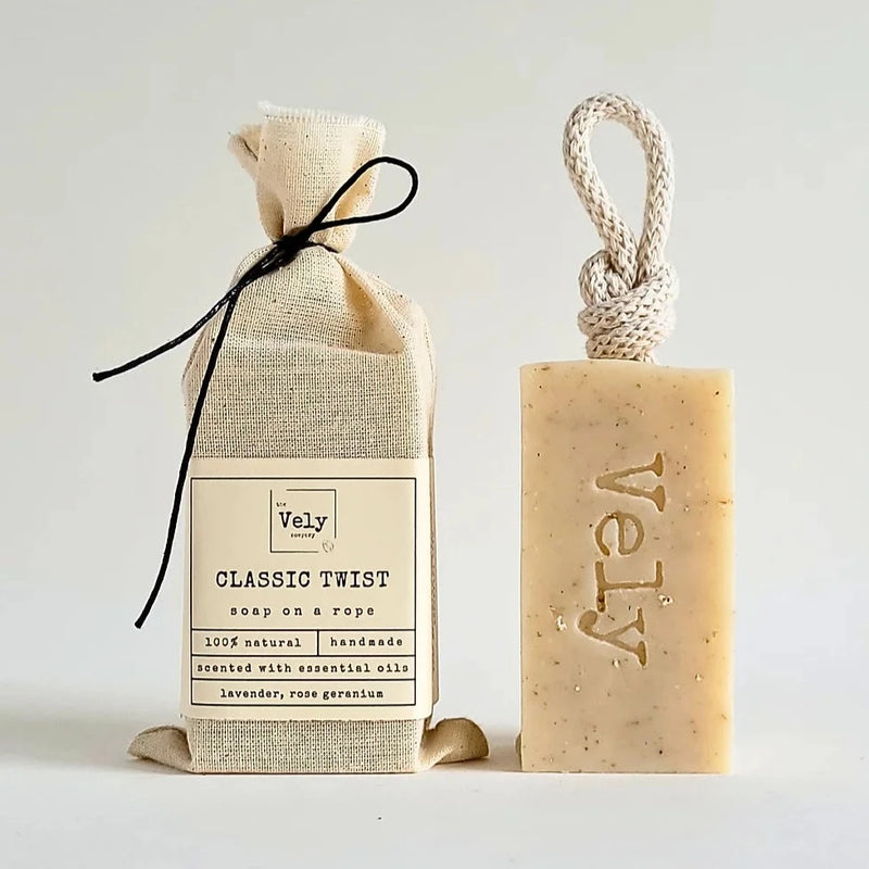 Natural Oatmeal Soap On A Rope "Classic Twist"