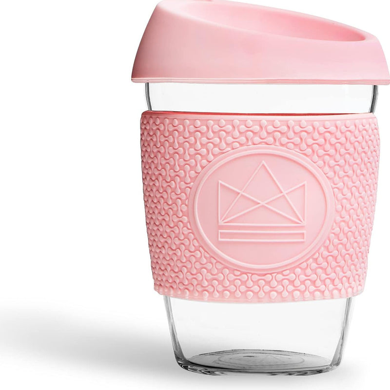 Neon Kactus Glass Coffee Cup - Pink Flamingo 12oz