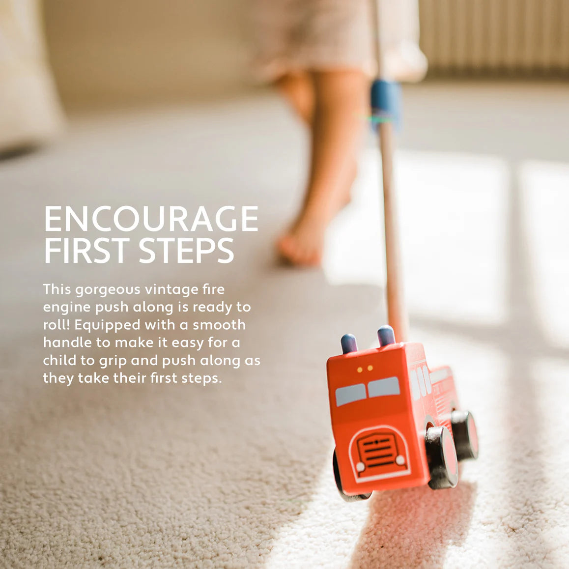 Vintage Fire Engine Push Along Toy