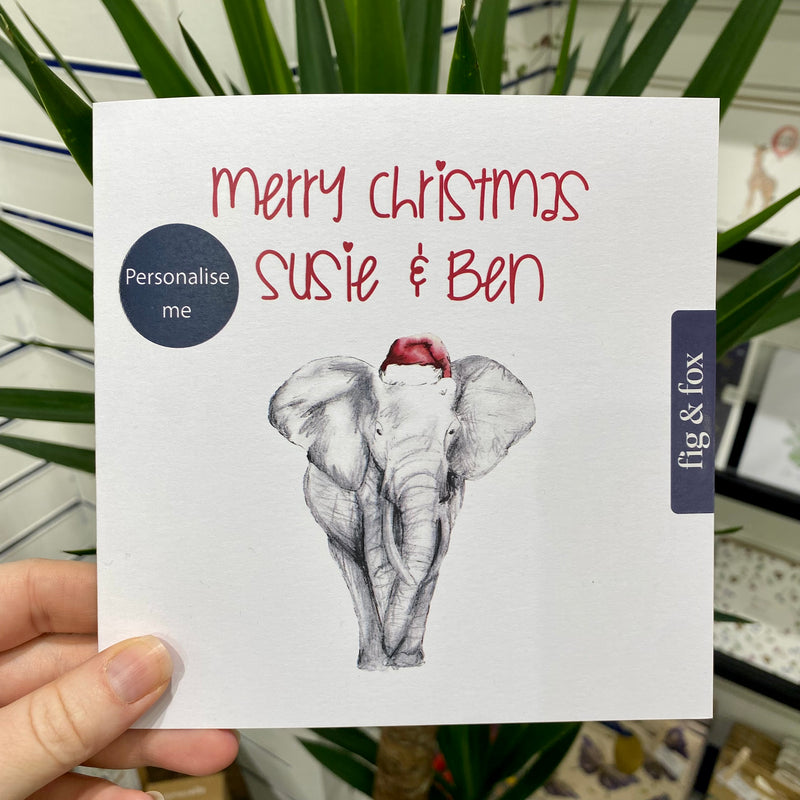 Elephant Merry Christmas Card