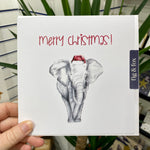 Elephant Merry Christmas Card