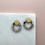 Terrazzo Ring Stud Earrings