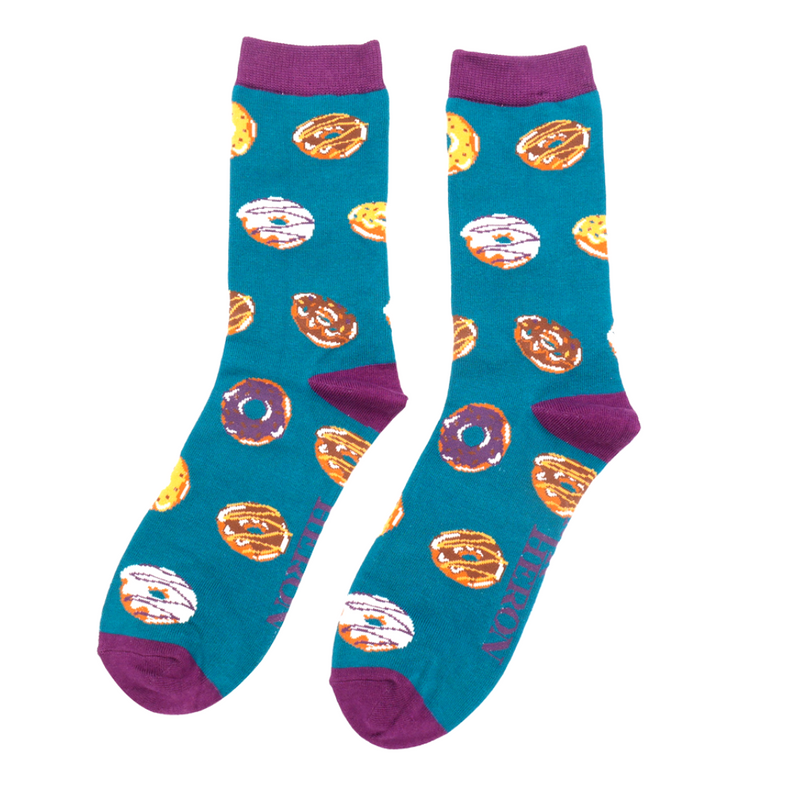 Teal Donut Socks
