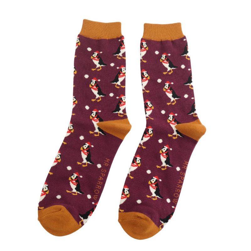 Xmas Puffin Socks