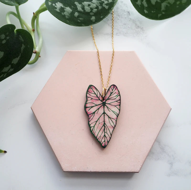 Pink Caladium Necklace