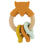 Wooden silicone activity ring - Mr Fox