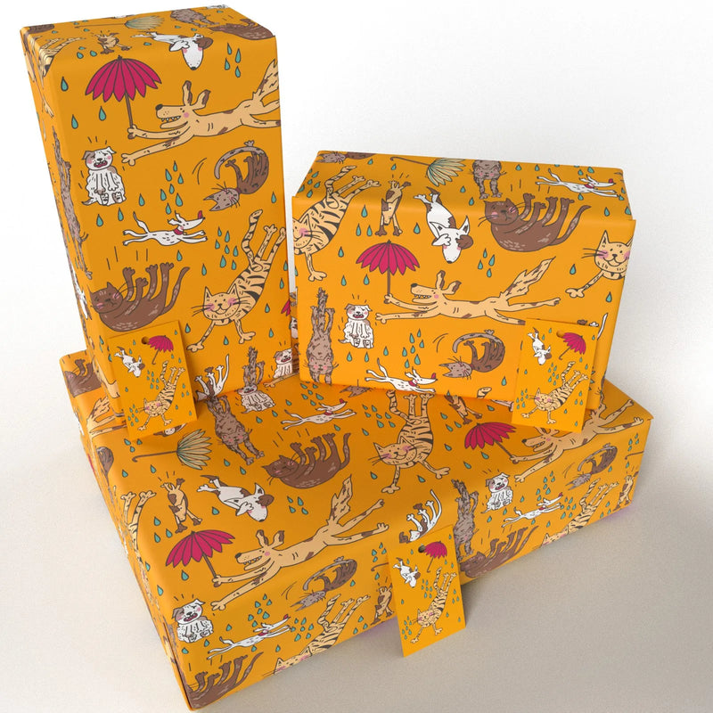 Drenched Cats & Dogs Wrapping Paper