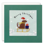 Sledging Dog Christmas Paper Shakies Card