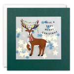 Reindeer with Lights Christmas Paper Shakies Card