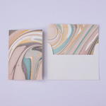 Waves Rose Quartz Hand Marbled Greeting Card