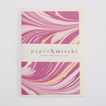 Fountain Waves Raspberry Ripple Hand Marbled Greeting Card