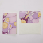 Stone Orchid Hand Marbled Greeting Card