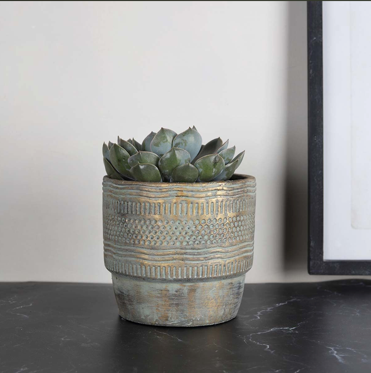 Rustic Gold Brushed Planter