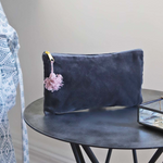 Charcoal Velvet Cosmetic Bag