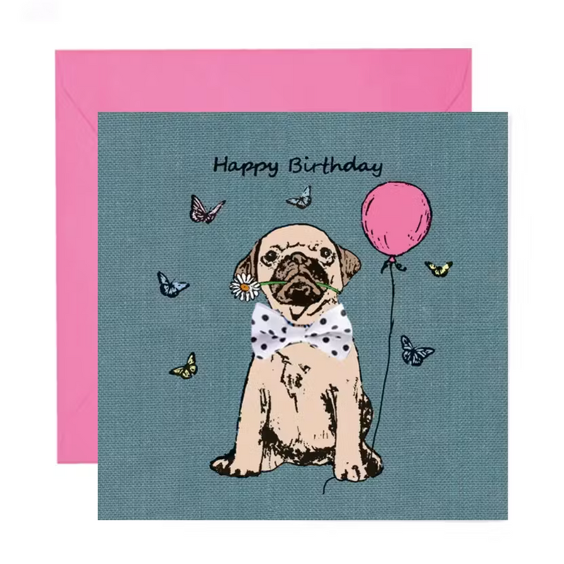 Pug Birthday Card