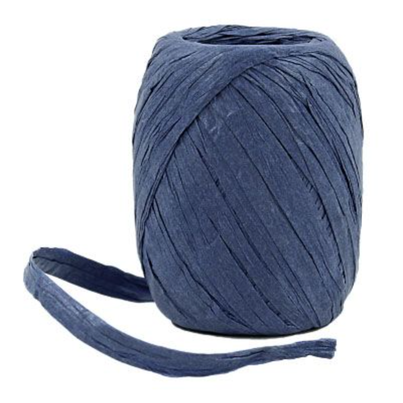 Paper Raffia Ribbon 8mm x 30m Navy Blue