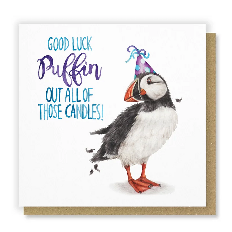 Puffin Candles Card