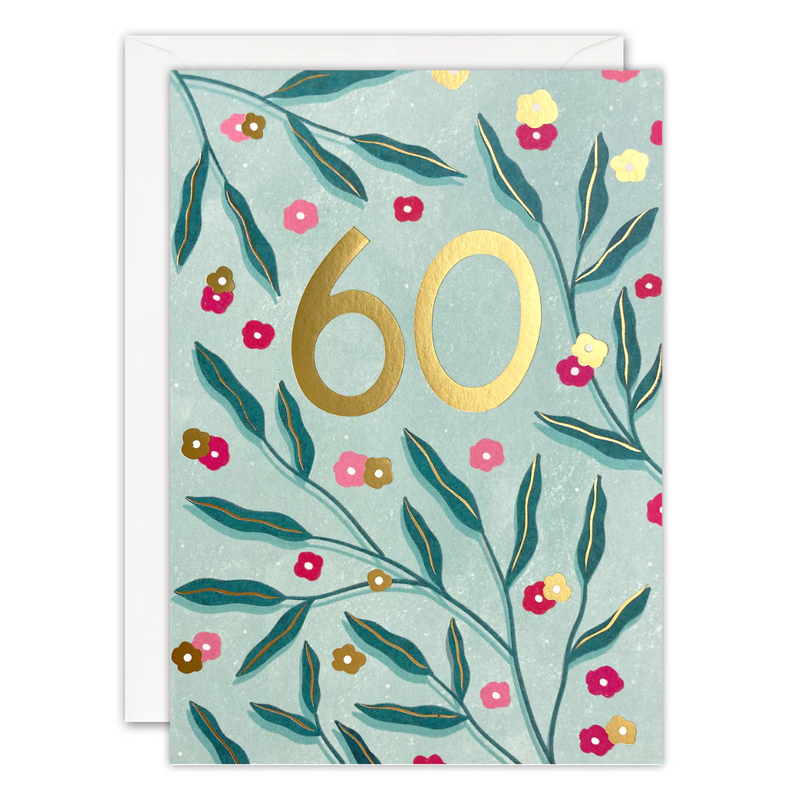 Age 60 Botanical Sunbeams Card