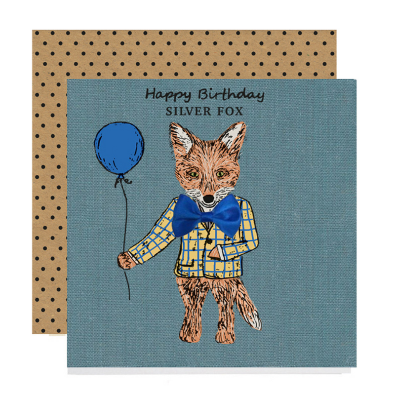 Silver Fox Birthday Card