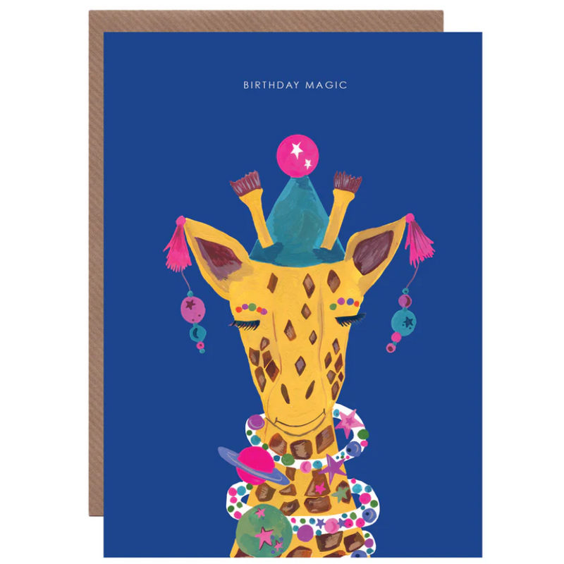 Magic Party Giraffe Birthday Card