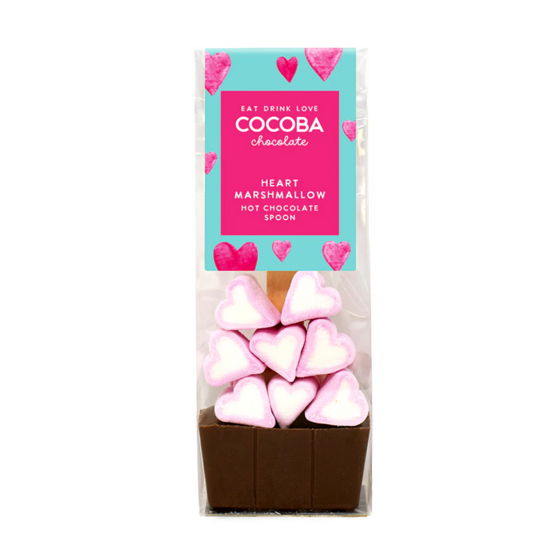 Milk Hot Chocolate Spoon with Heart Marshmallows