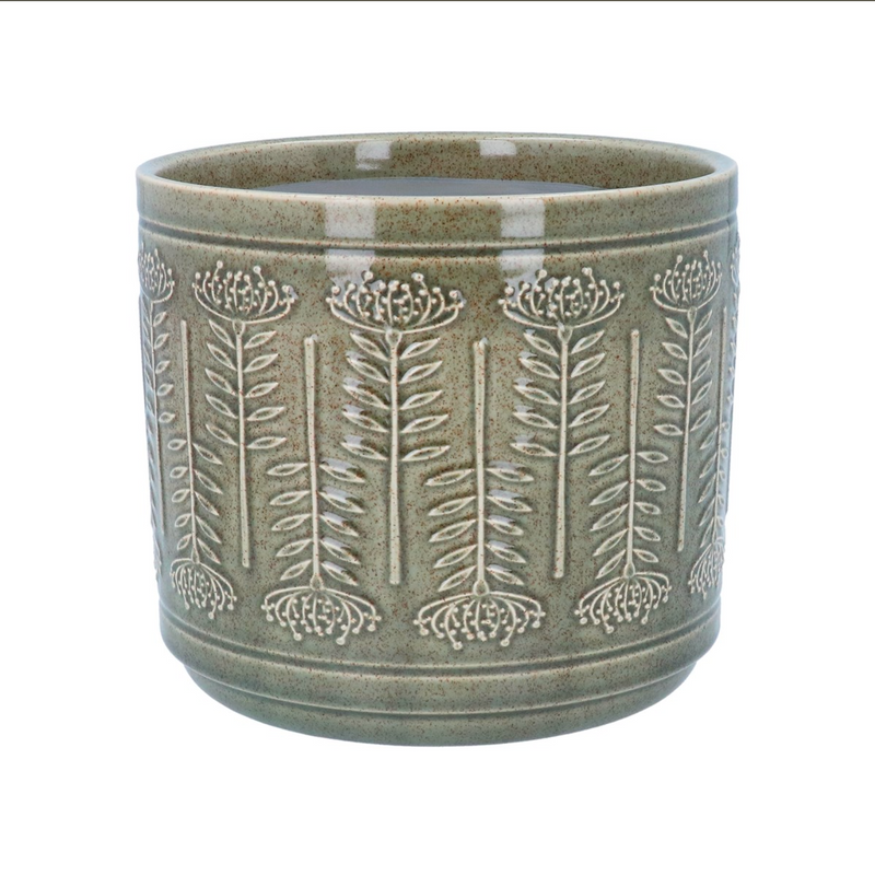 Sage Protea Ceramic Pot Cover