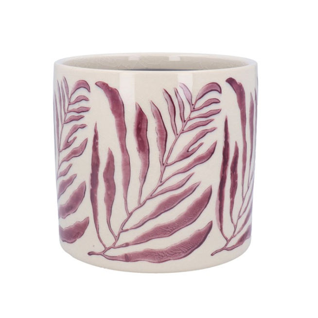 Dusky Mauve Branch Ceramic Pot Cover