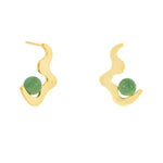 Aventurine Wave Drop Stud Earring