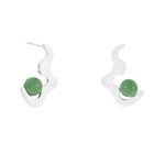 Aventurine Wave Drop Stud Earring
