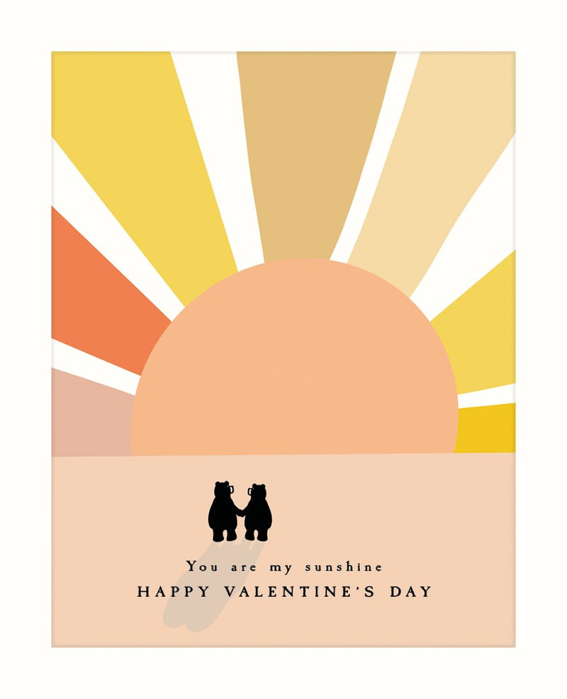 Bears In Sunshine Valentines Card