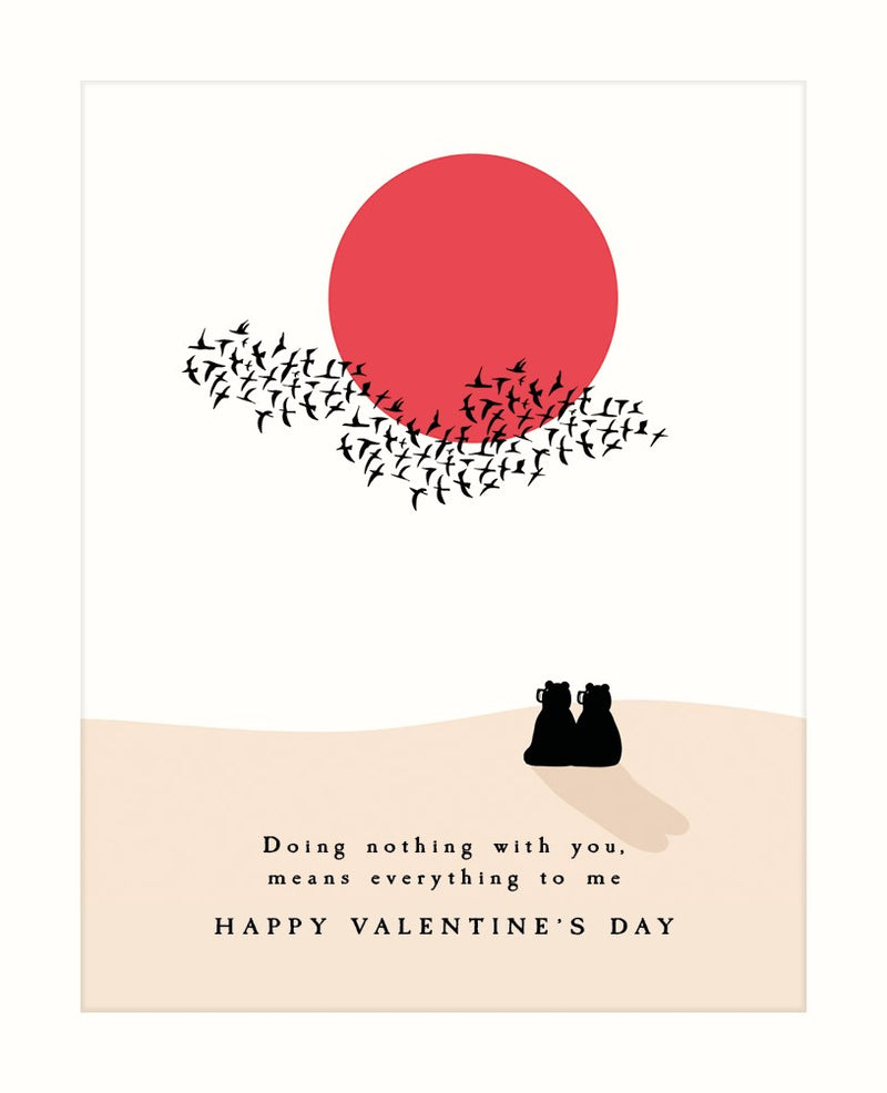 Bird Watching Bears Valentines Card