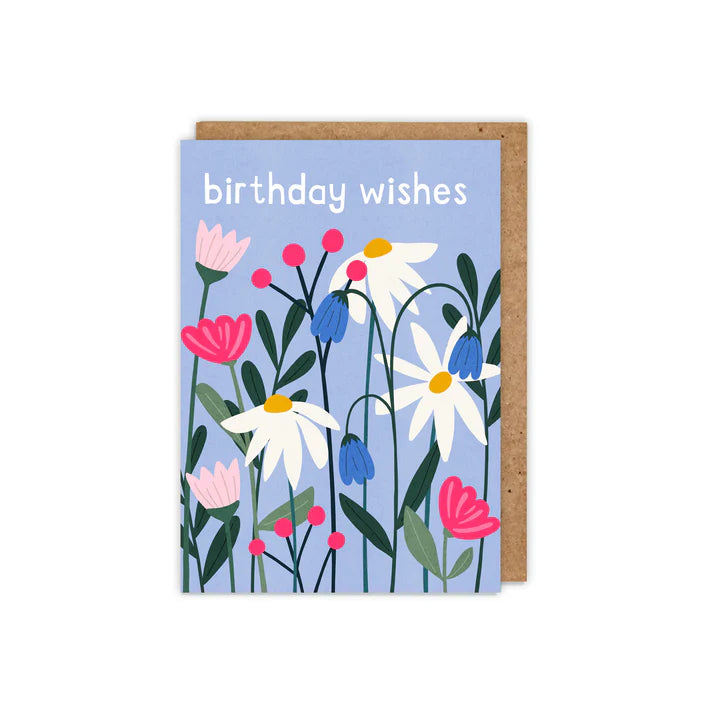 Birthday Wishes Floral Stems Card