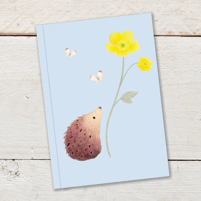 A6 Notebook - Hedgehog & Flower