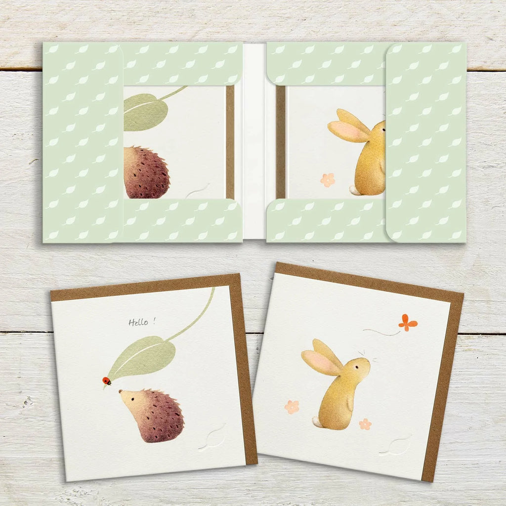 Pack of 8 Notecards - Hedgehog & Rabbit – Fig & Fox