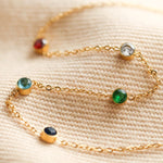 Gold Stainless Steel Rainbow Crystals Bracelet