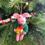 Poppy the Pig 
Handmade Felt Hanging Christmas Decoration