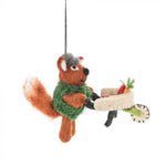 Foster the Gardening Squirrel 
Handmade Felt Hanging Decoration