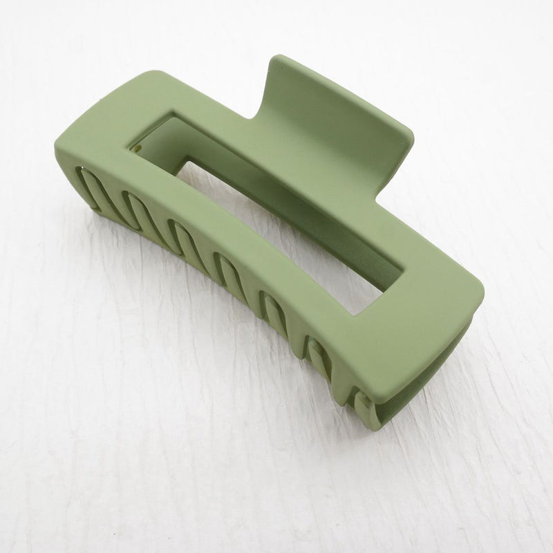 Rectangle Matte Green Claw Clip