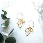 Gold Petal Hoop Earrings