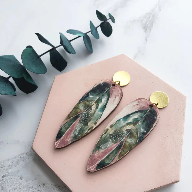 Calathea Stromanthe Tristar Drop Earrings