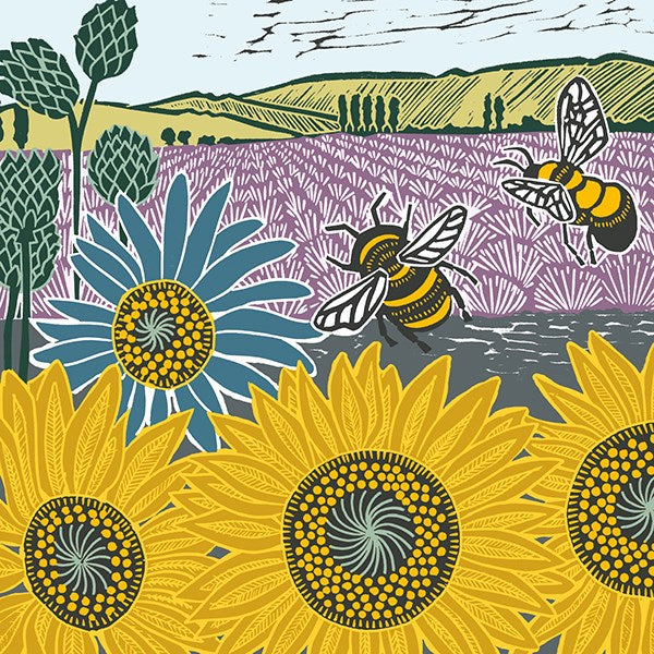 Sunflower & Bees Card