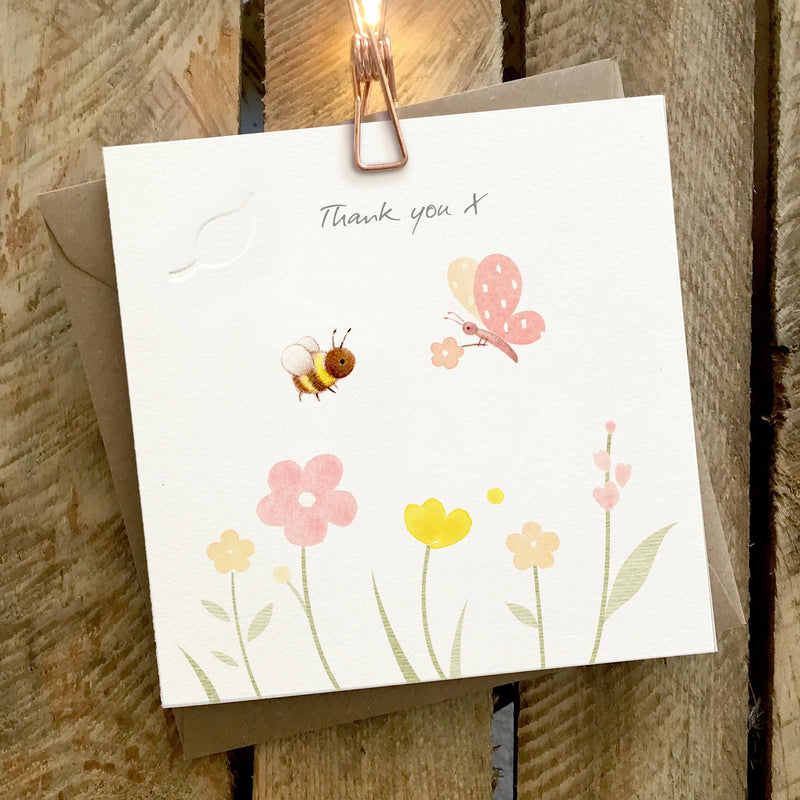 Bee & Butterfly Thank You Card