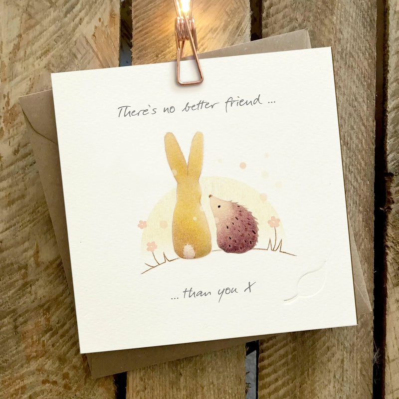 No Better Friend Rabbit & Hedgehog Card