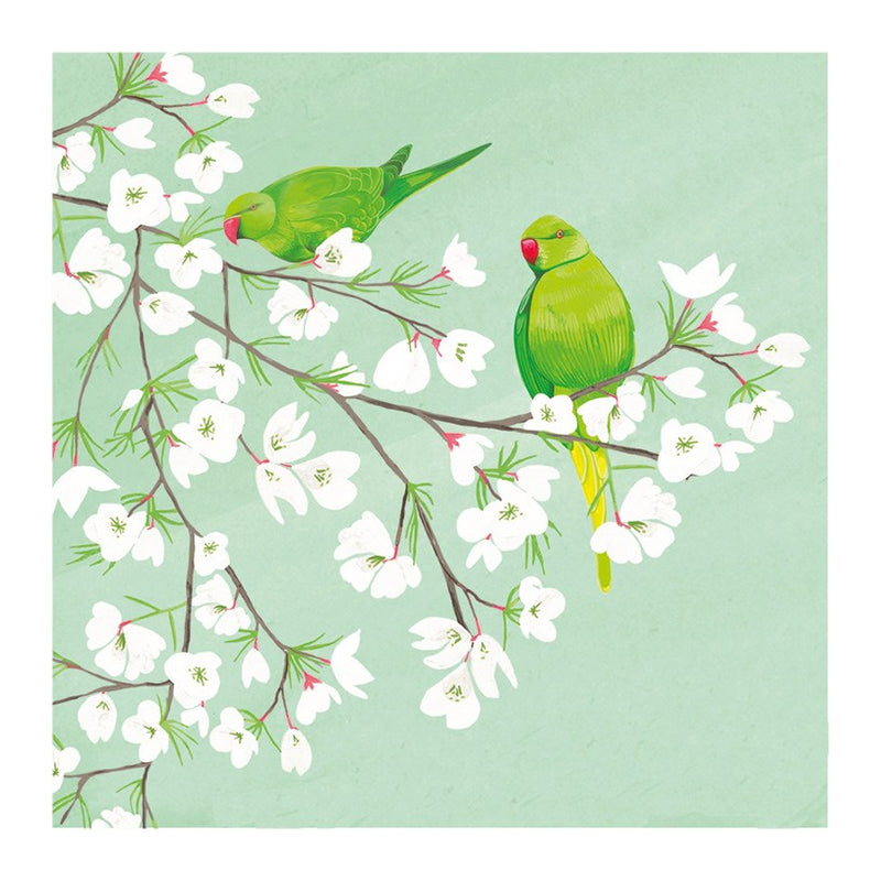 Birds on Cherry Tree Card