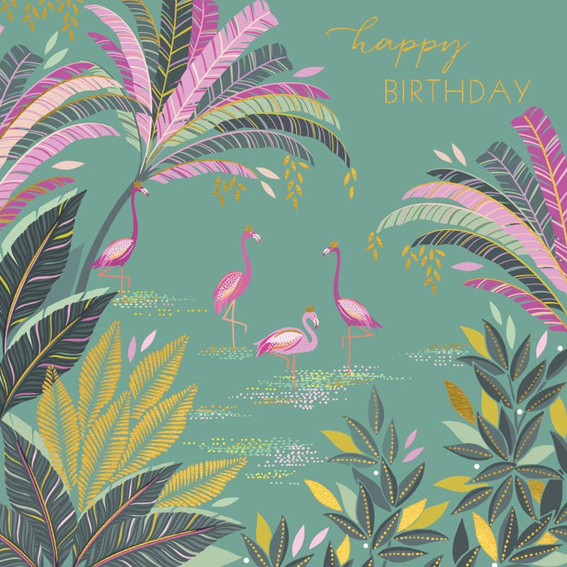 Birthday Flamingos Card